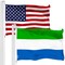 G128 Combo Pack: American USA Flag 3x5 Ft & Sierra Leone Sierra Leonean Flag | Both LiteWeave Pro Series Printed 150D Polyester, Brass Grommets